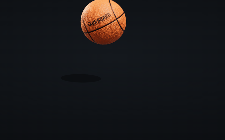 Açılış animasyonu: 3D basketbol topu zıplar